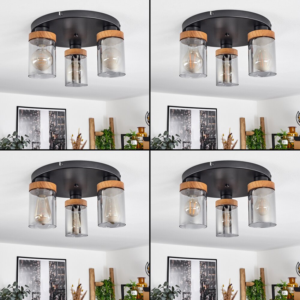 Plafonnier  Amignon Noir, 3 lumières