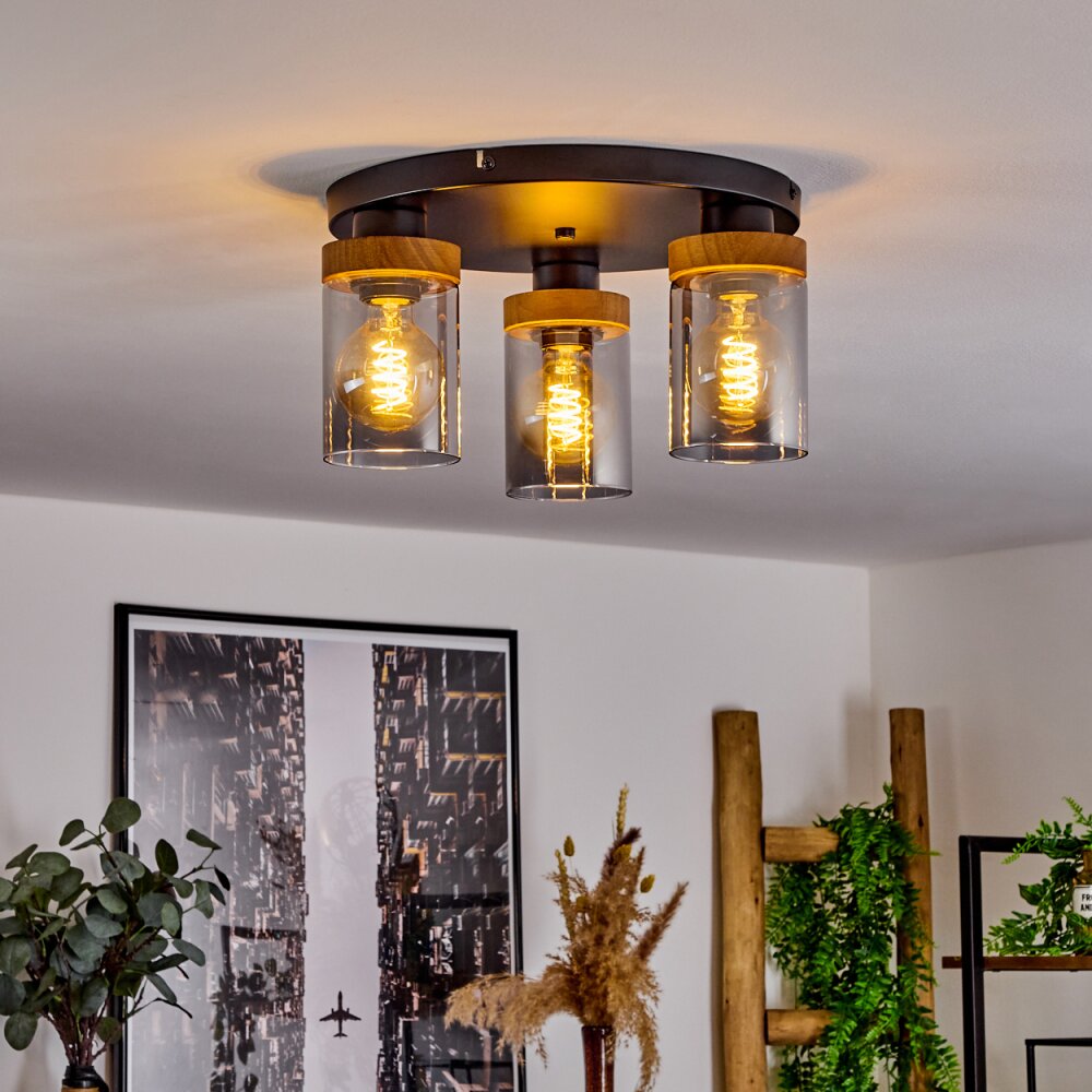 Plafonnier  Amignon Noir, 3 lumières