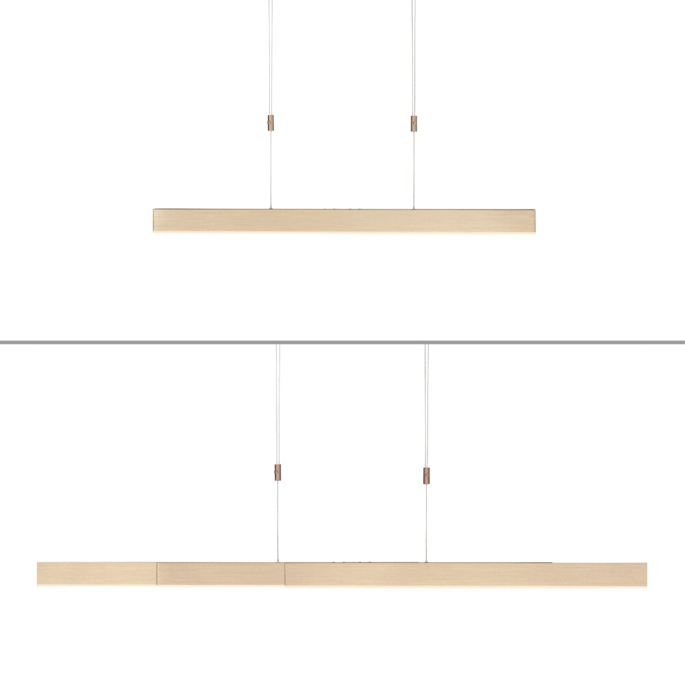 Suspension Paul Neuhaus PURE-MOTO LED Laiton, 3 lumières, Télécommandes