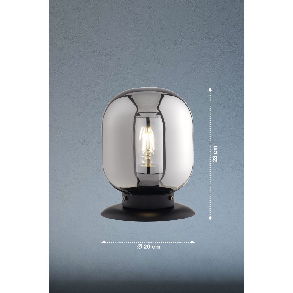Lampe de table Fischer & Honsel Regi Noir, 1 lumière