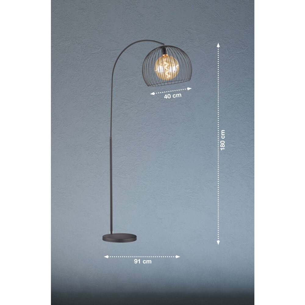 Lampadaire Fischer & Honsel Wire Noir, 1 lumière