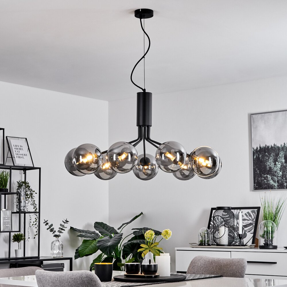 Suspension  Remaisnil Noir, 9 lumières