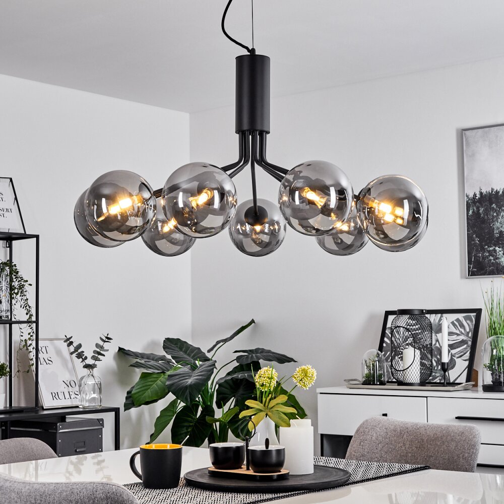 Suspension  Remaisnil Noir, 9 lumières