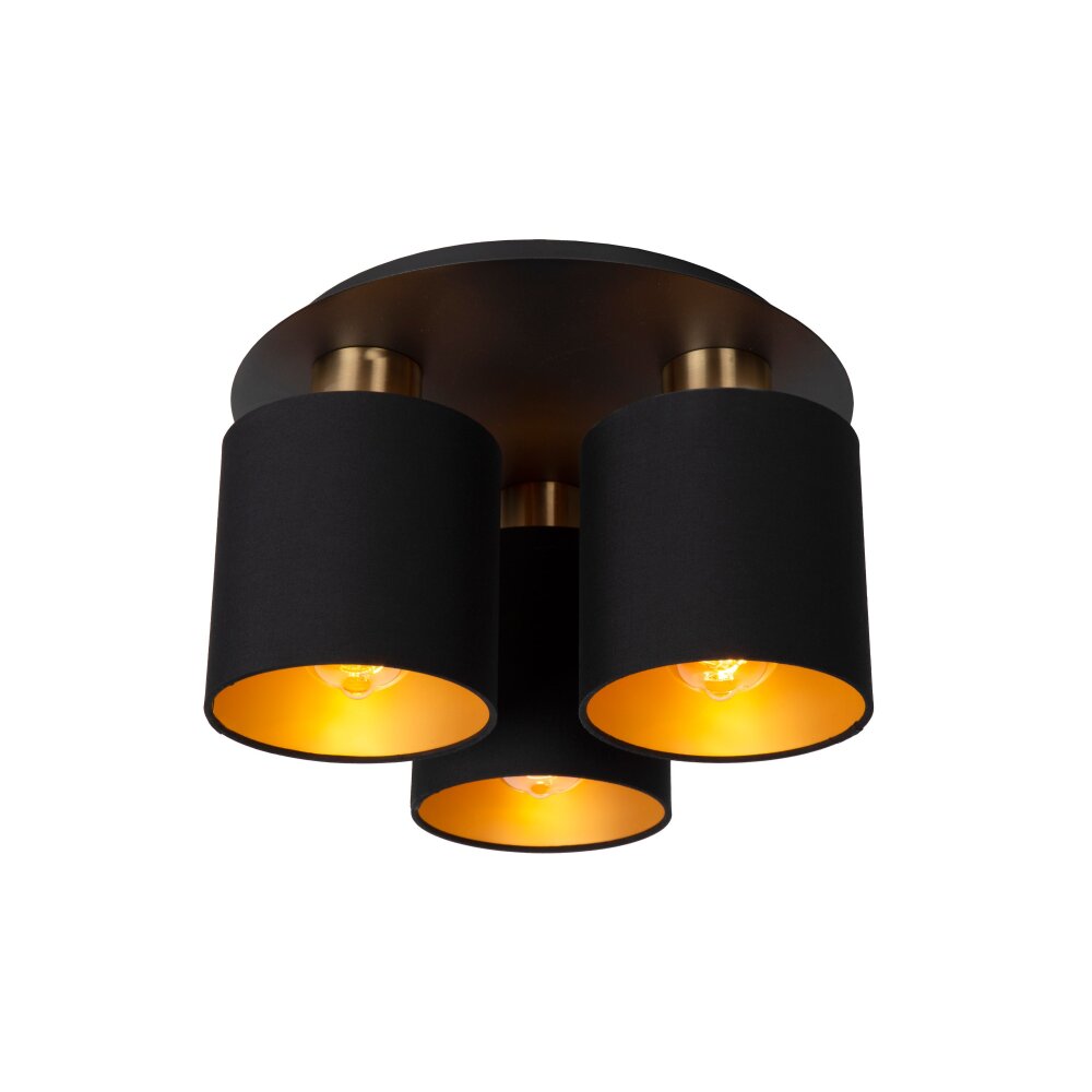 Plafonnier Lucide FUDRAL Or, Laiton, Noir, 3 lumières main product photo