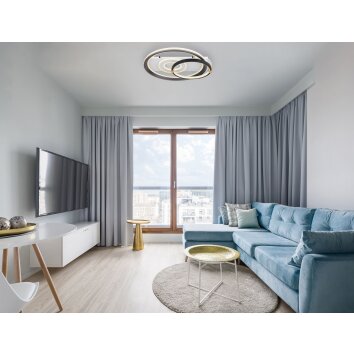 Plafonnier Globo ANI LED Blanc, 1 lumière, Télécommandes