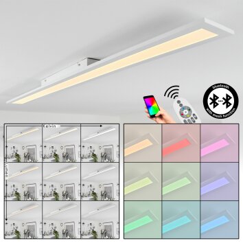 Plafonnier  Voisines LED Blanc, 1 lumière, Télécommandes, Changeur de couleurs