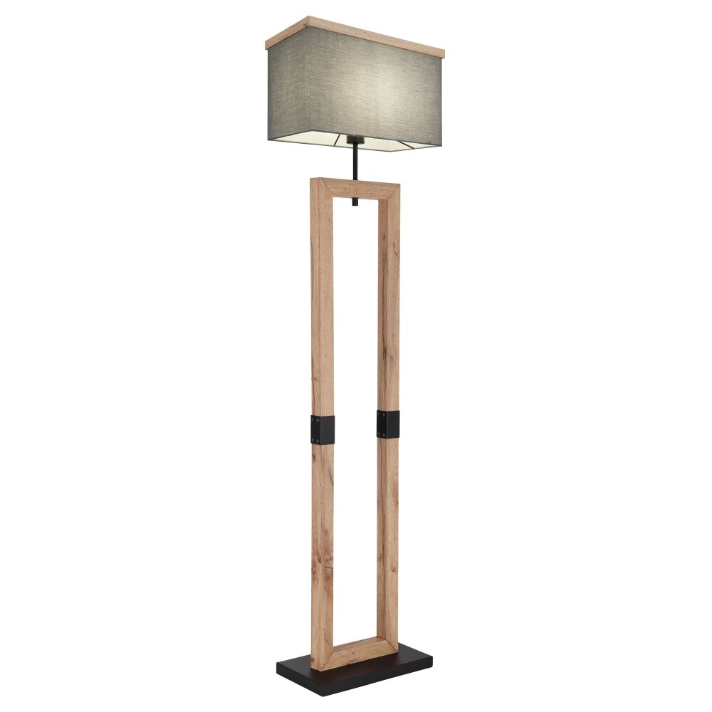 Lampadaire Globo OSSI Couleur bois, Noir, 1 lumière