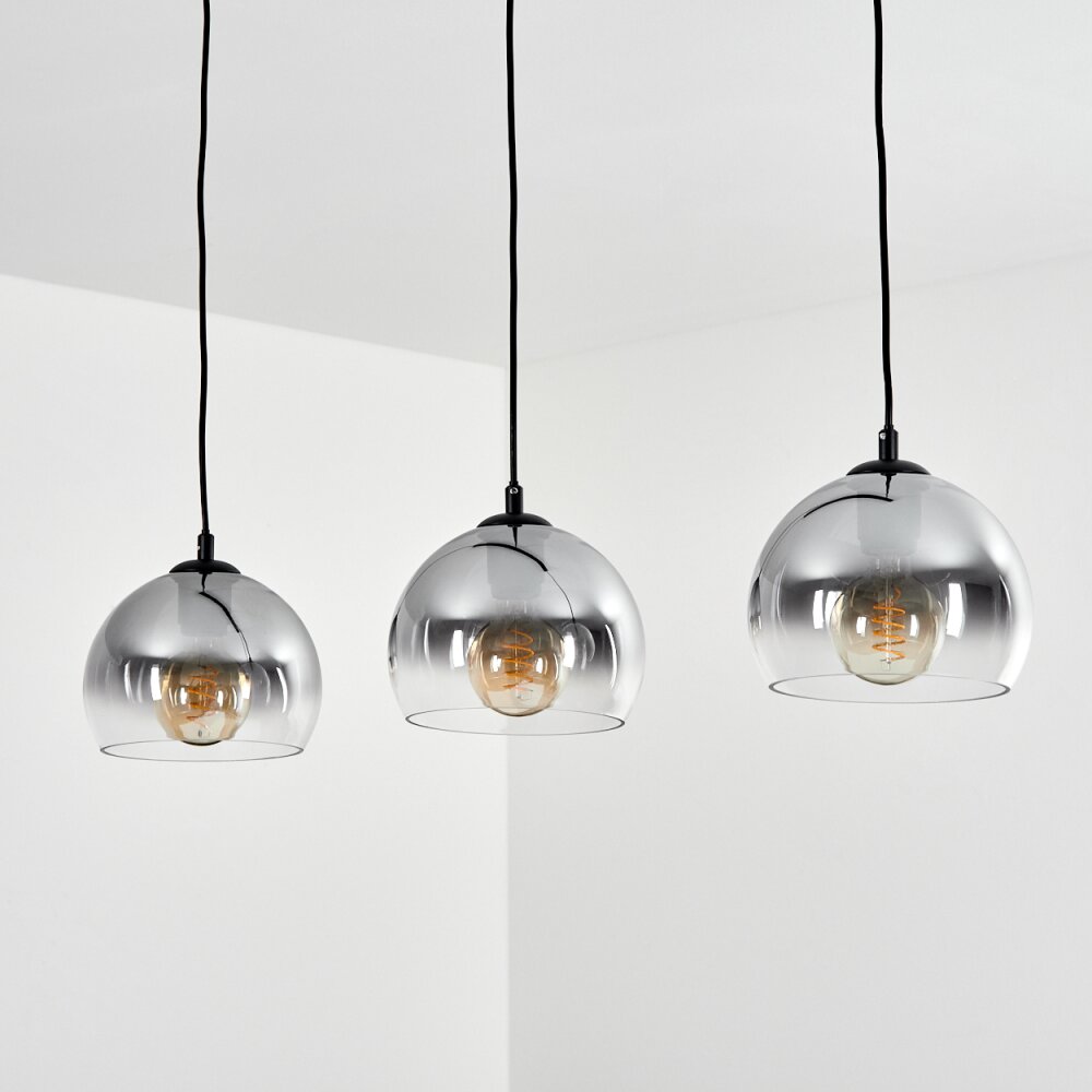 Suspension  Acey Noir, 3 lumières