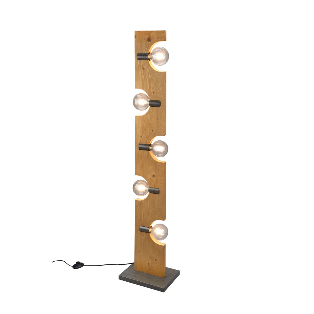 Lampadaire Trio Tailor Brun foncé, Écru, Nickel mat, 5 lumières