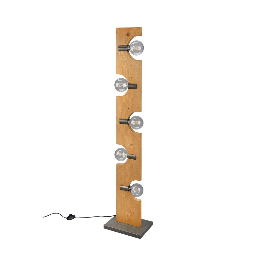 Lampadaire Trio Tailor Brun foncé, Écru, Nickel mat, 5 lumières