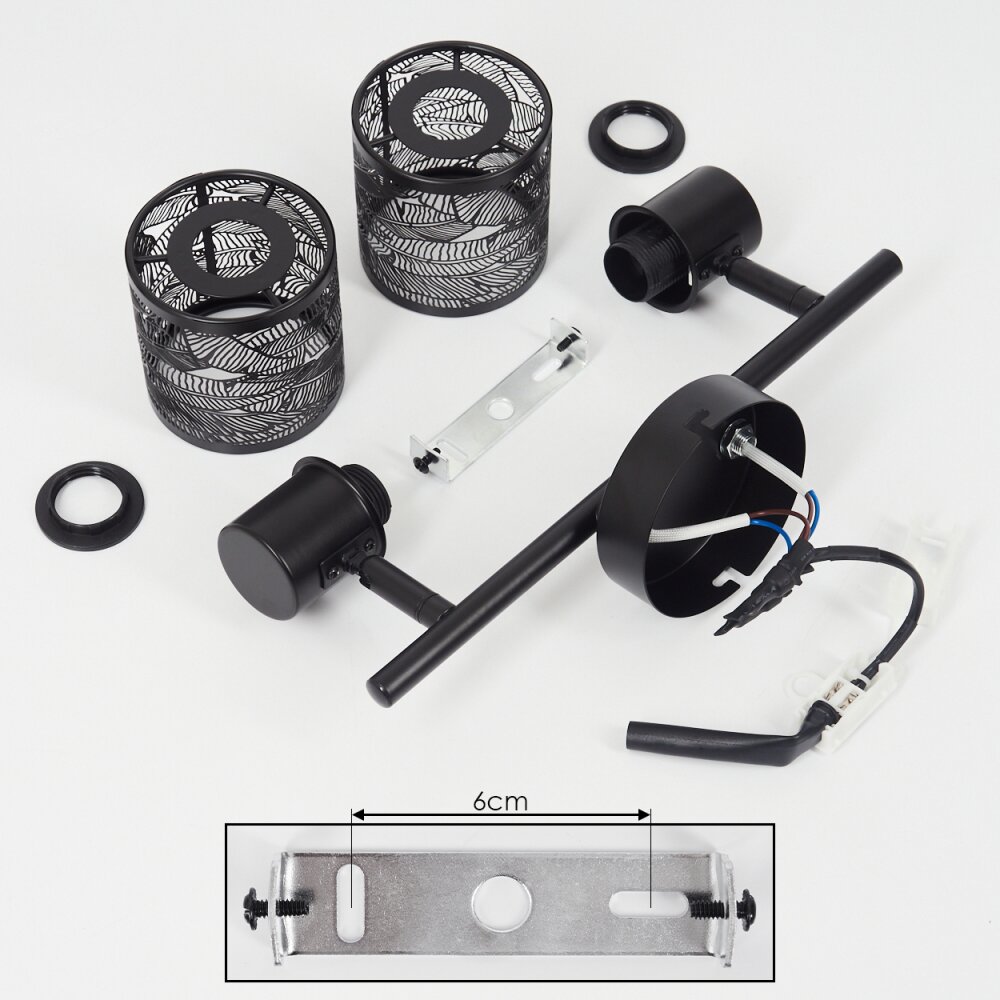 Plafonnier  Roto Noir, 2 lumières