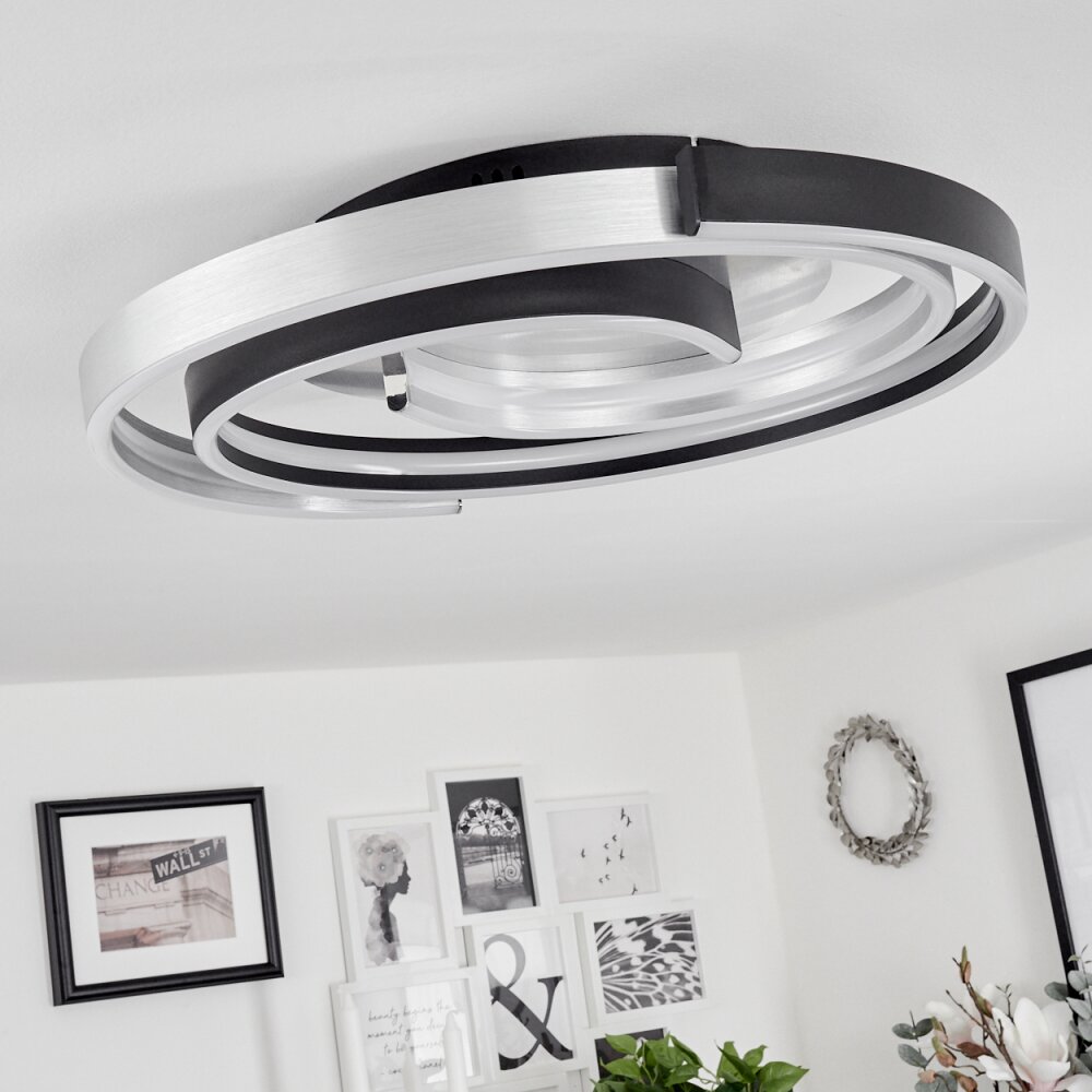 Plafonnier  Golega LED Aluminium, Noir, 1 lumière