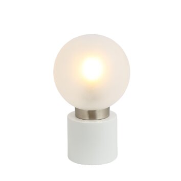 Lampe de table Globo MARKA Nickel mat, Blanc, 1 lumière