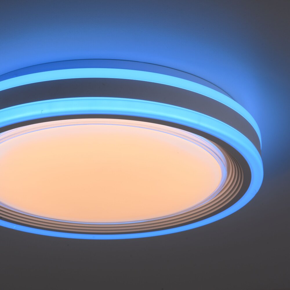 Plafonnier Leuchten-Direkt SPHERIC LED Blanc, 2 lumières, Télécommandes, Changeur de couleurs