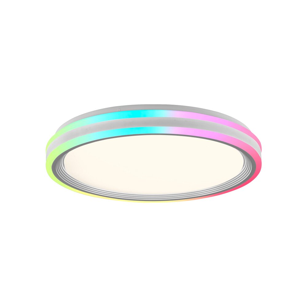 Plafonnier Leuchten-Direkt SPHERIC LED Blanc, 2 lumières, Télécommandes, Changeur de couleurs