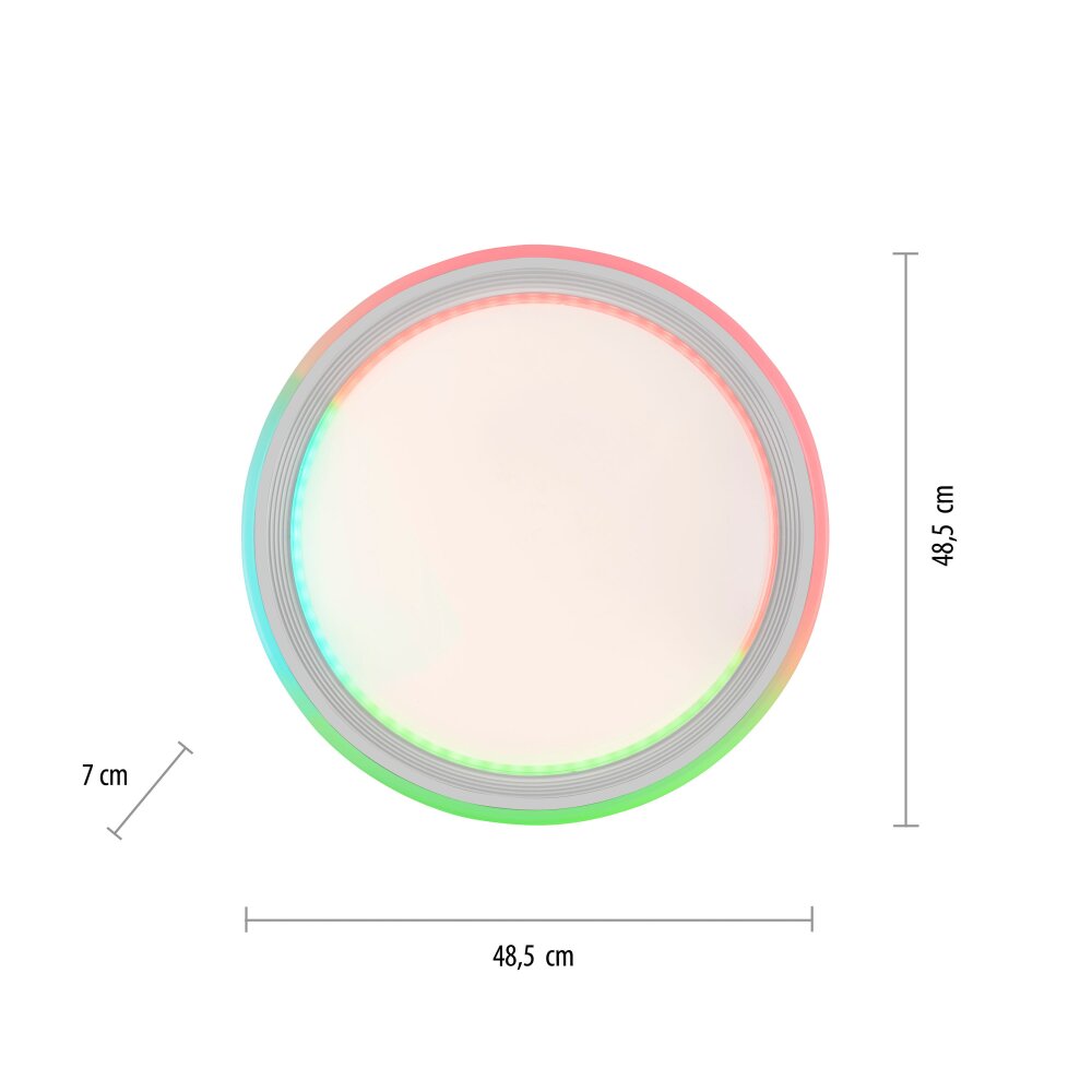 Plafonnier Leuchten-Direkt SPHERIC LED Blanc, 2 lumières, Télécommandes, Changeur de couleurs