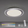 Plafonnier Leuchten-Direkt CYBA LED Argenté, 2 lumières, Télécommandes, Changeur de couleurs