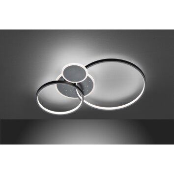 Plafonnier Wofi-Leuchten KIAH LED Noir, 1 lumière