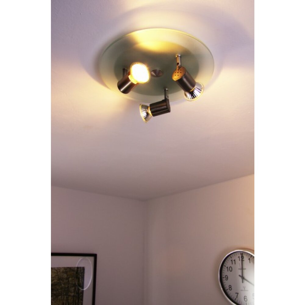 Spot de plafond Nickel mat, 3 lumières main product photo