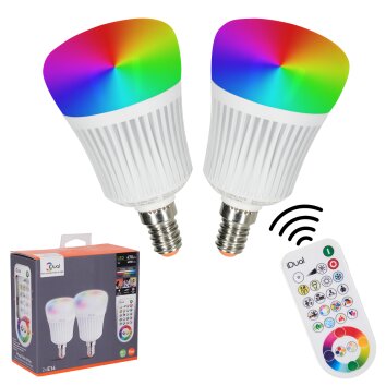Candal E14 LED RGB 7 watt 2200-6500 Kelvin 470 lumen Set de 2 avec télécommande