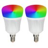 iDual E14 LED RGB 7 watt 2200-6500 Kelvin 470 lumen Lot de 2 avec télécommande