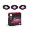 Spot encastrable Philips Hue Xamento LED Noir, 3 lumières, Changeur de couleurs