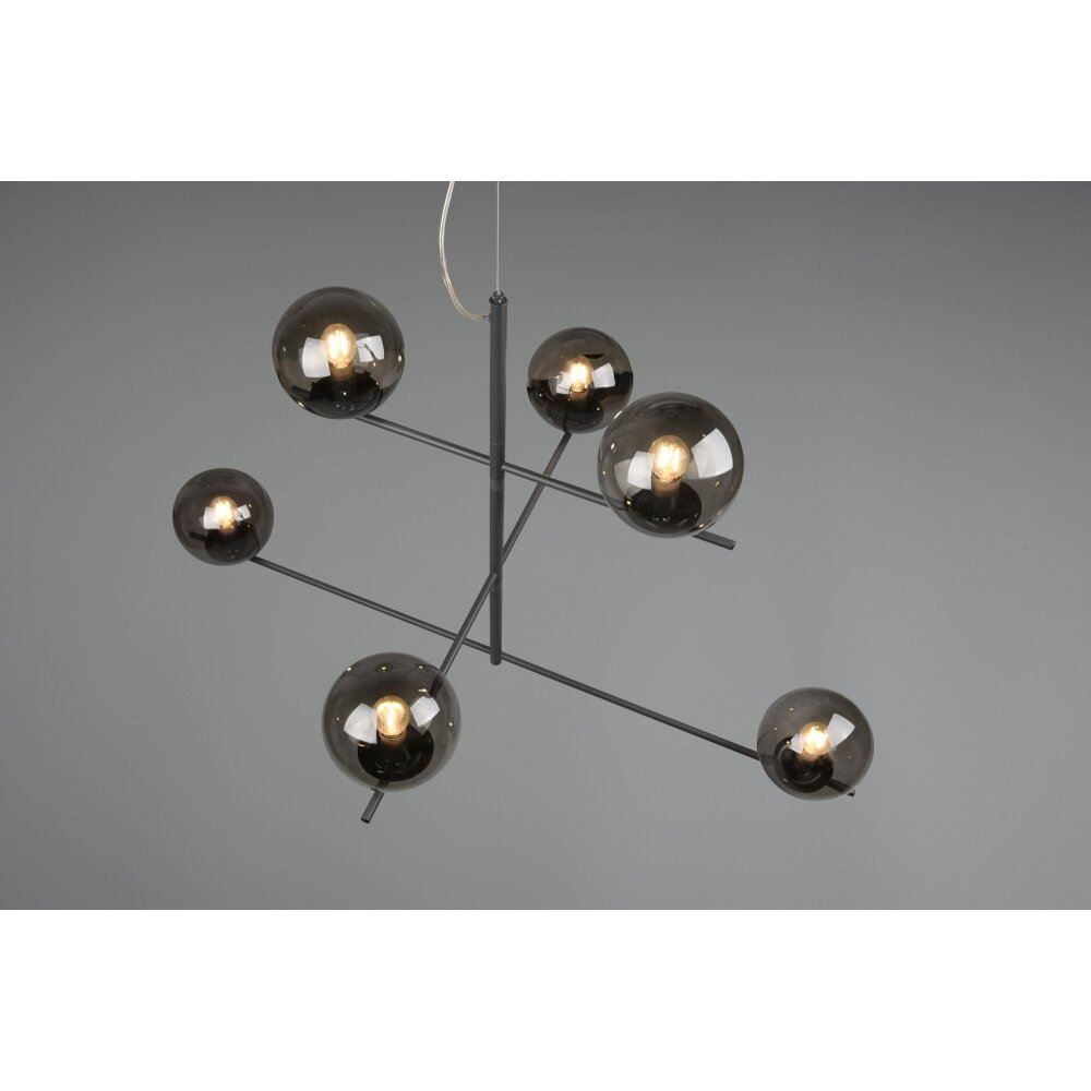 Suspension Trio Pure Anthracite, 6 lumières