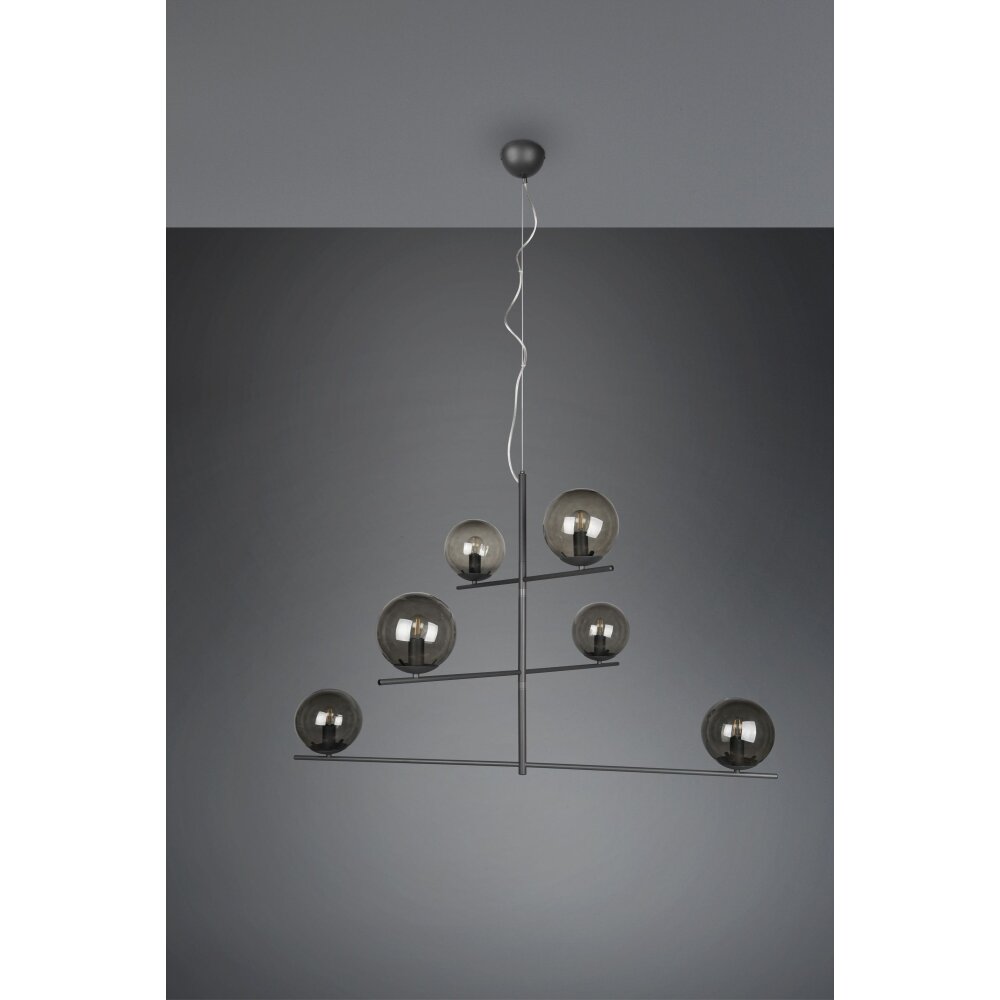 Suspension Trio Pure Anthracite, 6 lumières