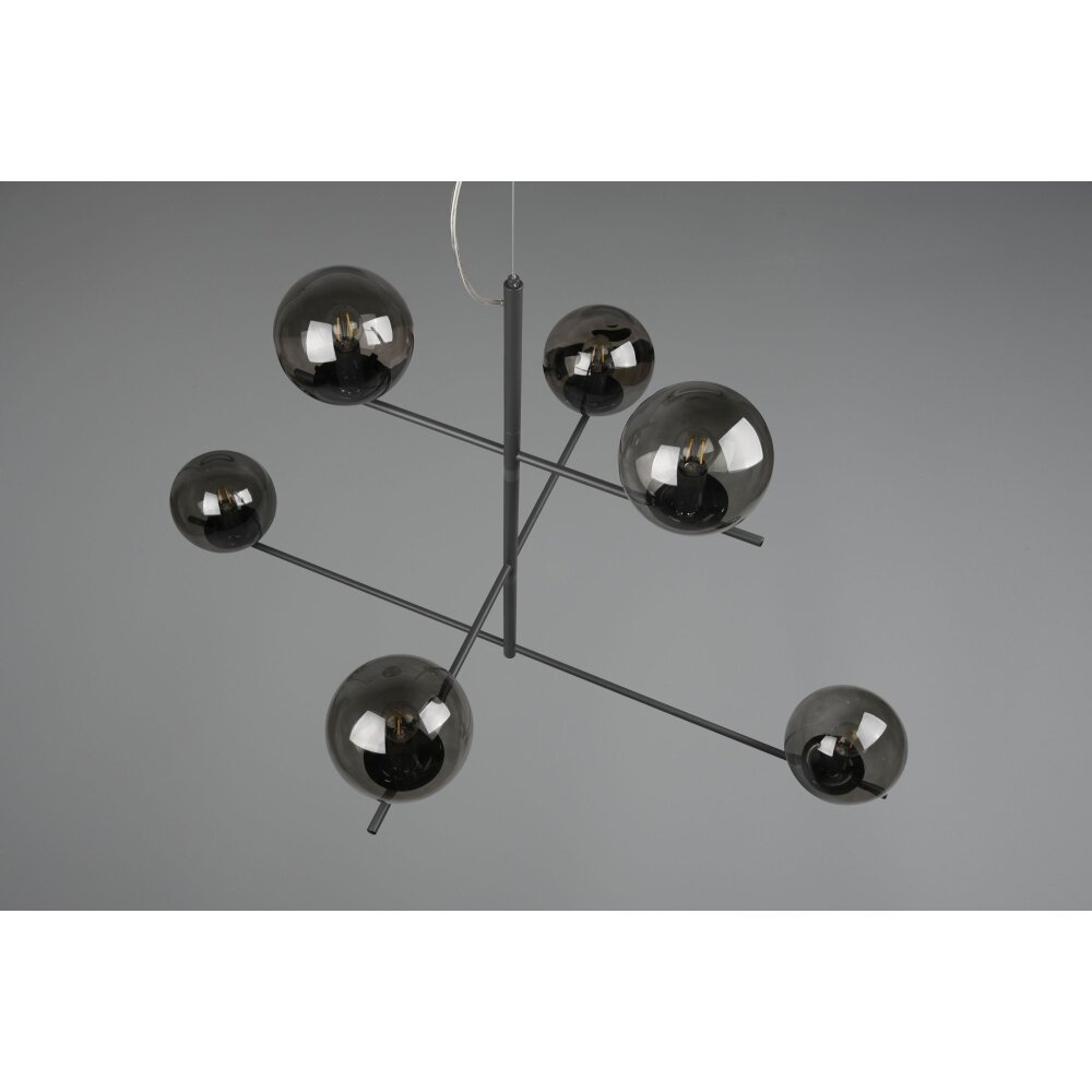 Suspension Trio Pure Anthracite, 6 lumières