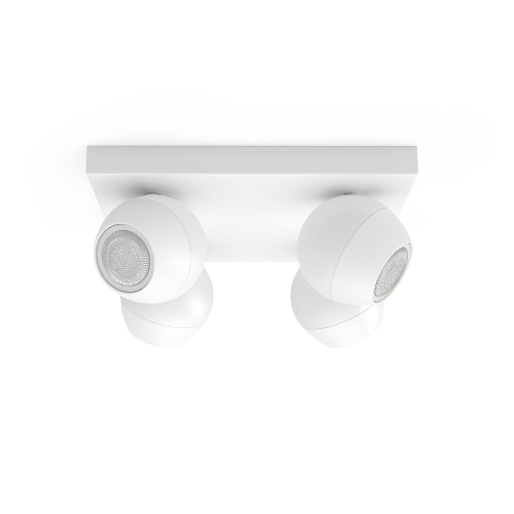 Plafonnier Philips Hue Buckram LED Blanc, 4 lumières, Télécommandes