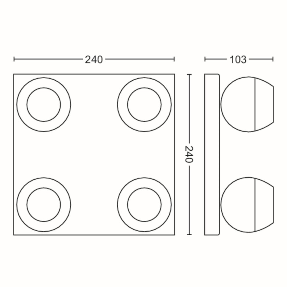 Plafonnier Philips Hue Buckram LED Blanc, 4 lumières, Télécommandes