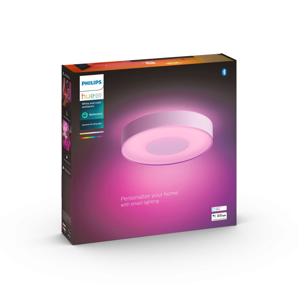 Plafonnier Philips Hue Xamento LED Blanc, 1 lumière, Changeur de couleurs