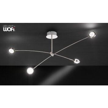 Applique murale WOFI SLIGO LED Nickel mat, 8 lumières