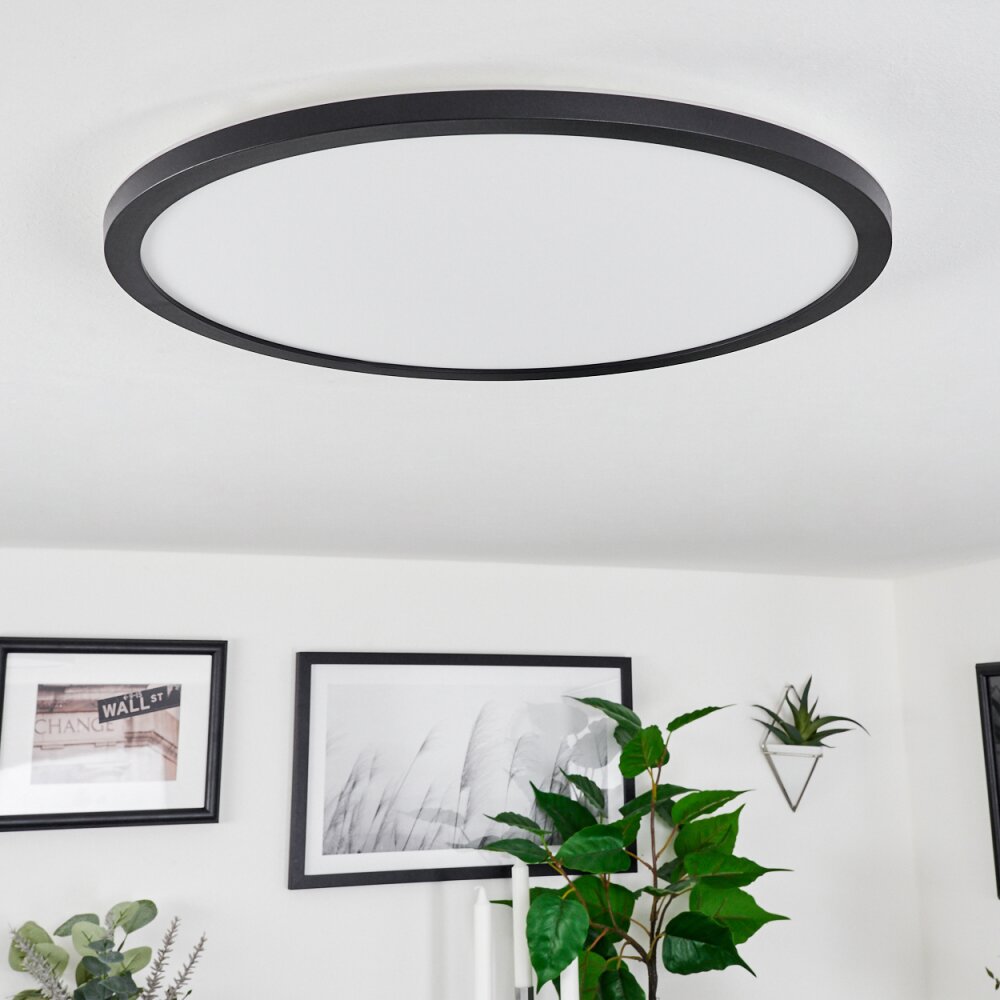 Plafonnier  Sasinhosa LED Noir, 1 lumière, Télécommandes