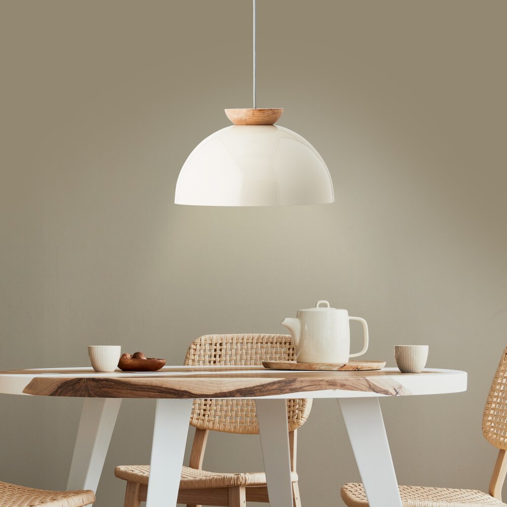 Suspension Brilliant Nalam Écru, Blanc, 1 lumière