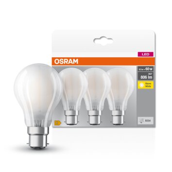 OSRAM CLASSIC A Set de 3 LED B22d 6,5 Watt 2700 Kelvin 806 Lumen