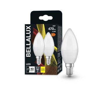 BELLALUX® Lot de 2 LED E14 4,9 watt 2700 kelvin 470 lumen