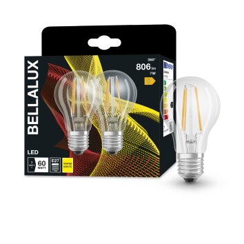 BELLALUX® Lot de 2 LED E27 6,5 watt 2700 kelvin 806 lumen