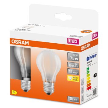 OSRAM LED Retrofit Set de 2 ampoules E27 7,5 Watt 2700 Kelvin 1055 lumen