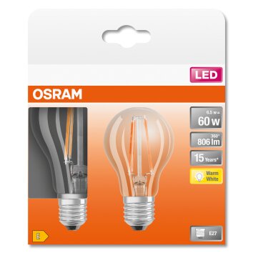 OSRAM LED Retrofit Lot de 2 E27 6,5 Watt 2700 Kelvin 806 Lumen