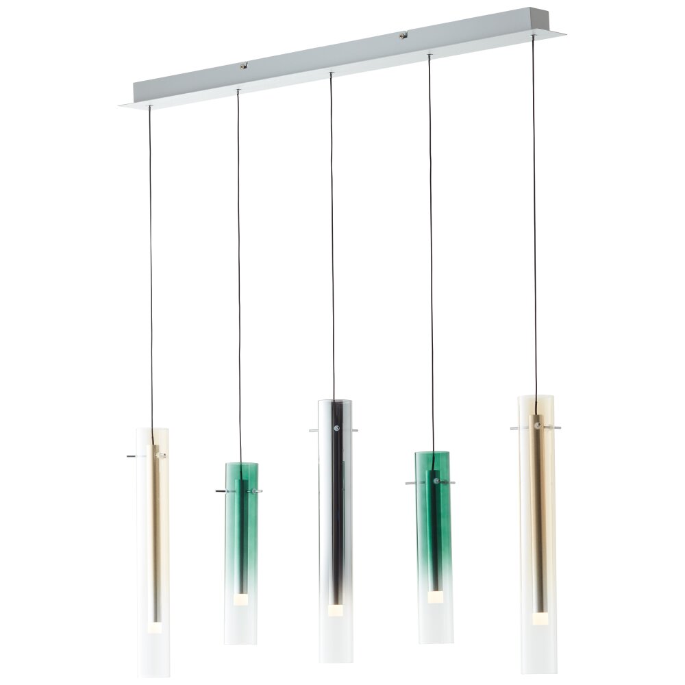 Suspension Brilliant Inez LED Argenté, 5 lumières