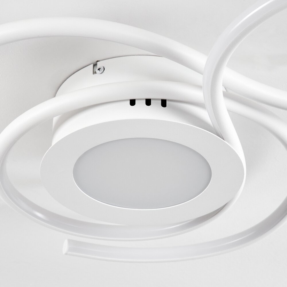 Plafonnier Olok LED Blanc, 1 lumière, Télécommandes