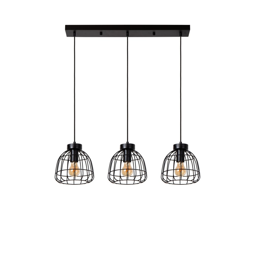 Suspension Lucide FILOX Noir, 3 lumières