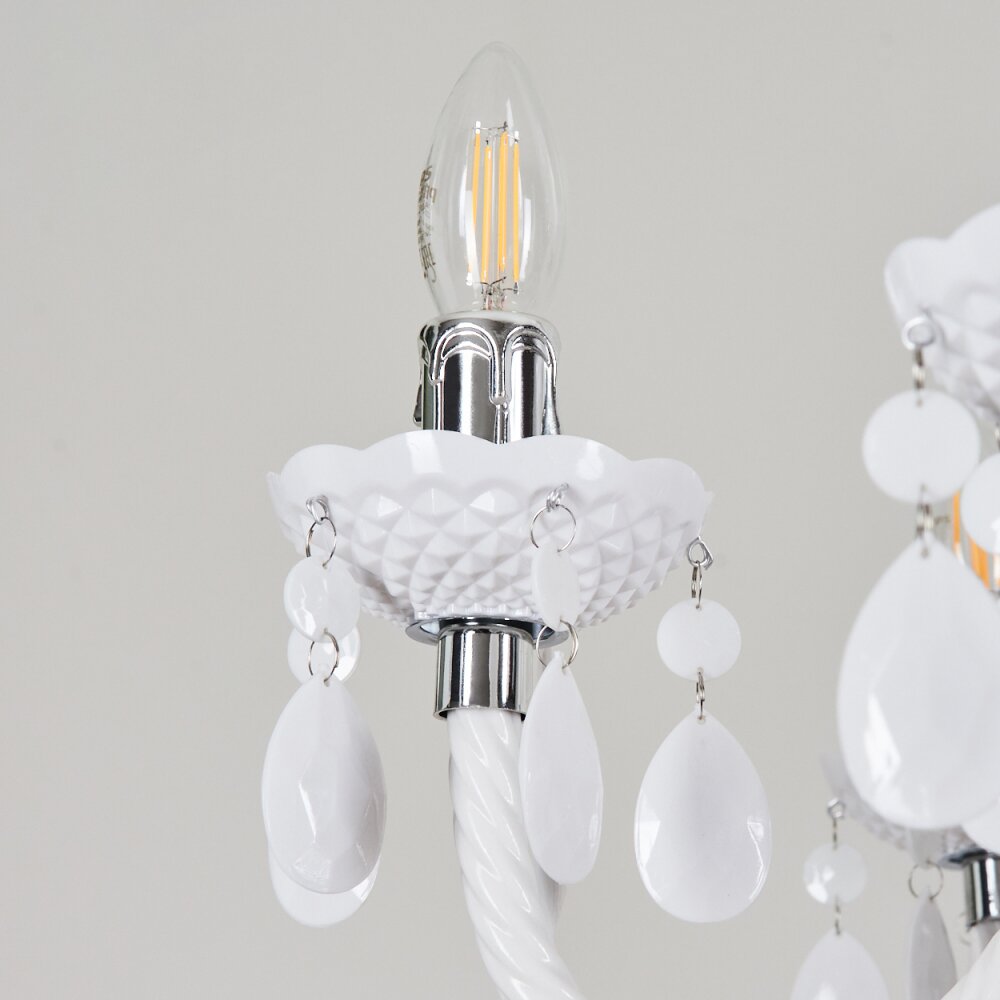 Lustre Malmback Chrome, Blanc, 6 lumières
