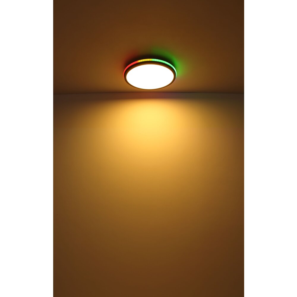 Plafonnier Globo JAXXI LED Noir, 2 lumières, Télécommandes, Changeur de couleurs