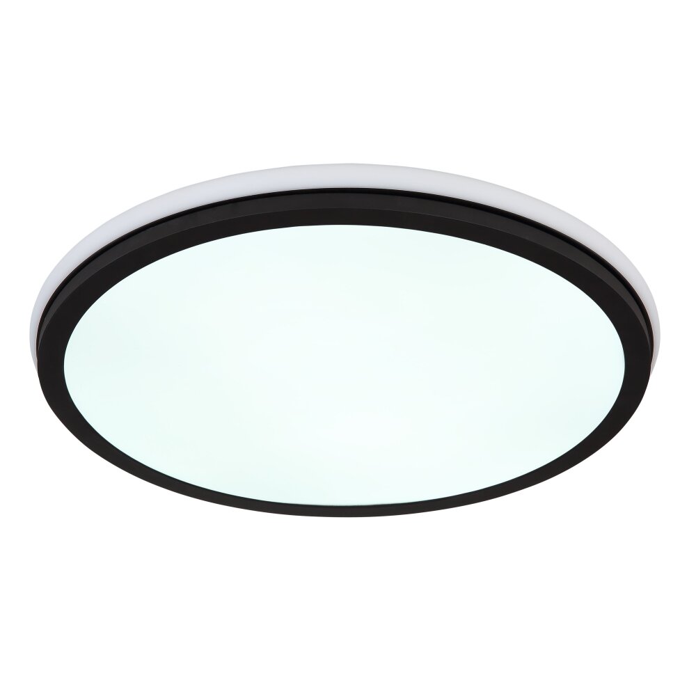 Plafonnier Globo JAXXI LED Noir, 2 lumières, Télécommandes, Changeur de couleurs