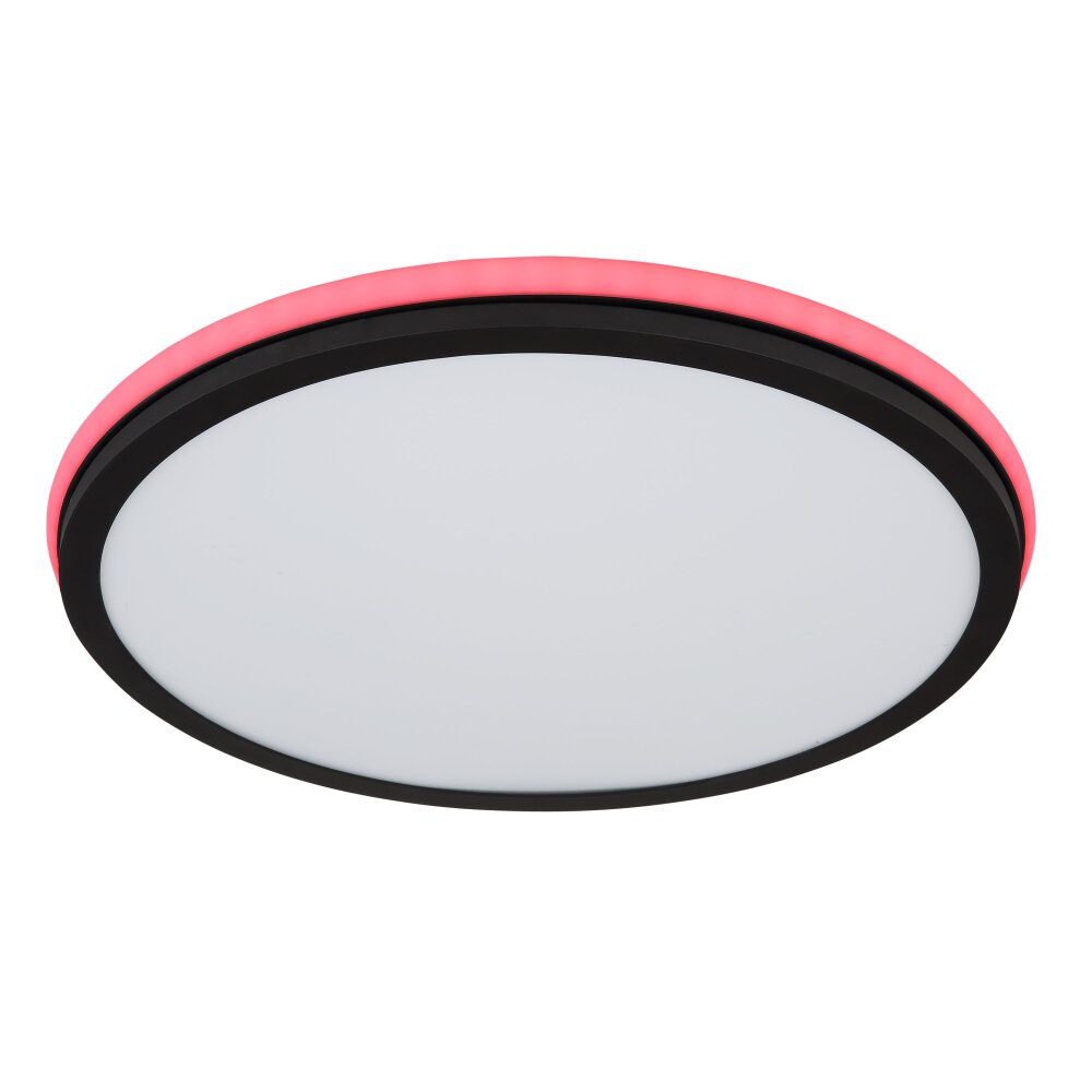 Plafonnier Globo JAXXI LED Noir, 2 lumières, Télécommandes, Changeur de couleurs