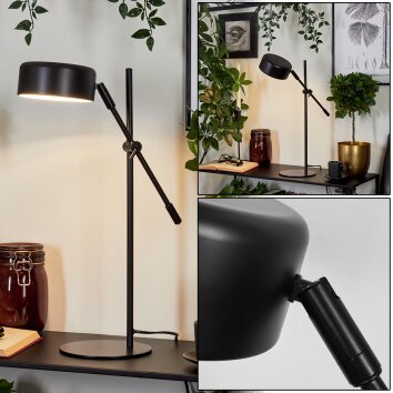 Lampe de table Camori Noir, 1 lumière