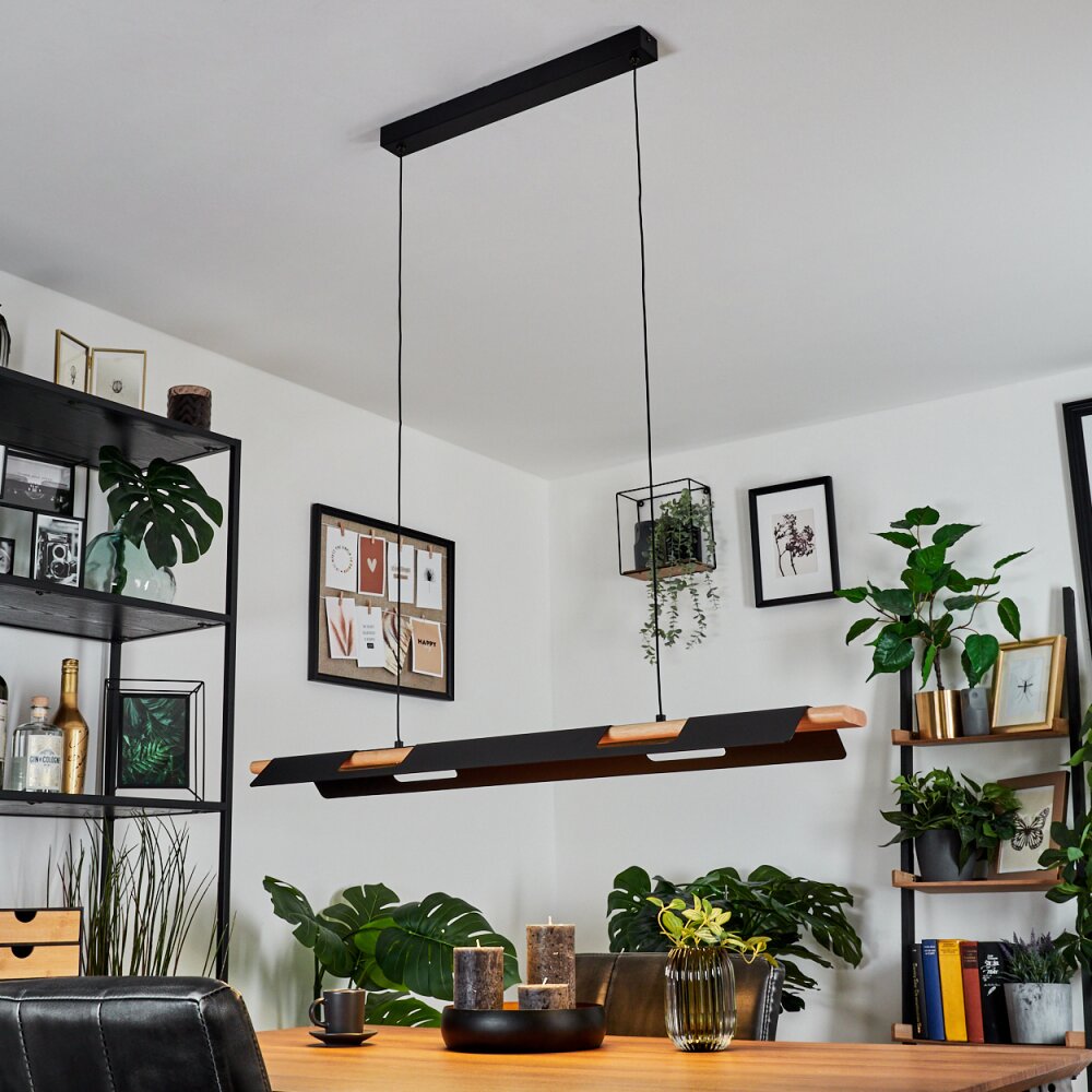 Suspension Milot LED Écru, Noir, 1 lumière