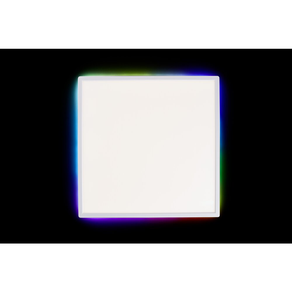 Plafonnier Brilliant Saltery Blanc, 1 lumière, Télécommandes, Changeur de couleurs